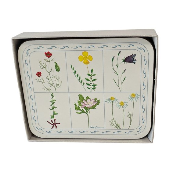 Jason Dining Vintage Jason Drink Coasters Flower Box Cork Backed